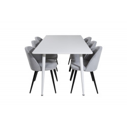 Ēdamistabas komplekta galds Polar ar 6 krēsliem Velvet