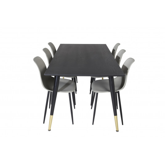 Ēdamistabas komplekta galds Dipp ar 6 krēsliem Polar