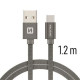 Swissten Textile Universal Quick Charge 3.1 USB-C Data and Charging Cable 1.2m Grey
