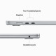 Dators Apple MacBook Air 15,3" Apple M2 8C, RAM 16GB, SSD 256GB, Mac OS, Silver MQKR3ZE/A/R1