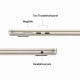 Portatīvais dators MacBook Air 15.3" Apple M2 8C, RAM 16GB, SSD 256GB, Mac OS, INT, Starlight MQKU3ZE/A/R1