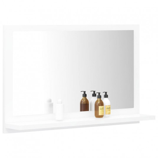 Vannasistabas spogulis, balts, 60x10,5x37 cm, inženierijas koks