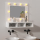 Spoguļskapītis ar LED, spīdīgi balts, 60x31,5x62 cm