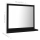 Vannasistabas spogulis, melns, 40x10,5x37 cm, skaidu plāksne