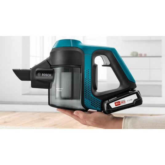 Bosch Vacuum cleaner Unlimited BBS611LAG  Handstick 2in1, 18 V, Operating time (max) 30 min, zils
