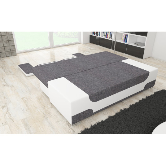 Izvelkamais dīvāns-gulta ar gultas kasti pelēkā krāsā, Sawana 05, Soft 11