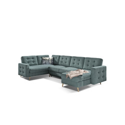 Stūra dīvāns Asgard ar gultas veļas kasti, audums Pārvalks 70, Botanical 80