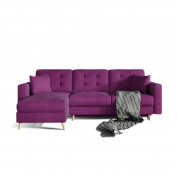 Stūra dīvāns Asgard ar gultas kasti, audums Paklājiņš Velvet 68
