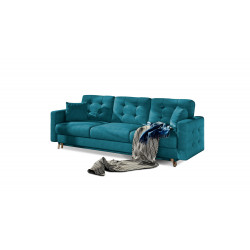 Dīvāns-gulta Asgard ar gultas kasti zilā krāsā, Kronos 13