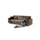 Dīvāns-gulta Asgard ar brūnu gultas kasti, Monolith 09, Monolith 29