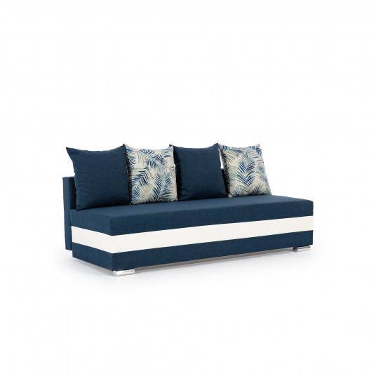 Dīvāns-gulta Calia ar gultas kasti zilā krāsā, Sawana 80, Soft 17