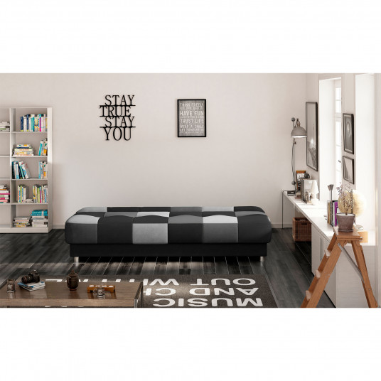 Dīvāns-gulta Cayo ar gultas kasti melna, Sawana 14, Sawana 05