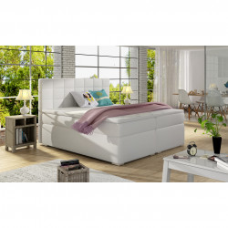Kontinentālā gulta ar gultas kastīti Alice 180X200, balts, audums Soft 17