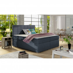 Kontinentālā gulta ar gultas kasti Alice 160X200, zila, audums Soro 76