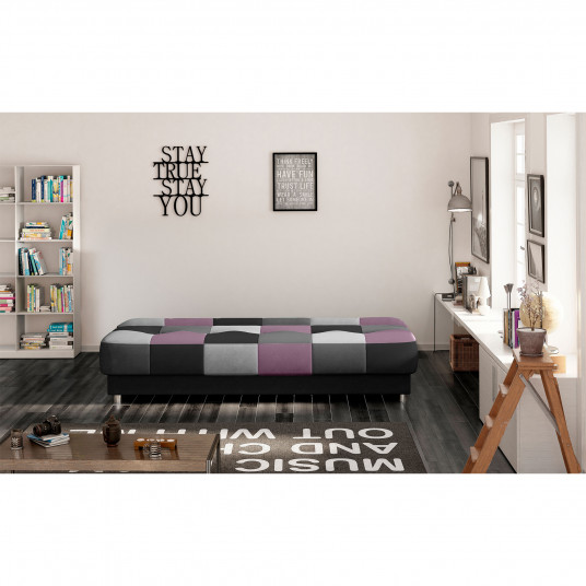 Dīvāns-gulta Cayo ar gultas kasti melna, Soro 100, Soro 93