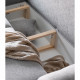 Larde stūra dīvāns ar gultas veļas kasti, audums Flores 21