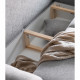 Larde stūra dīvāns ar gultas veļas kasti, audums Sola 18