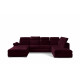 Stūra dīvāns Evanell ar gultas kasti, audums Paklājiņš Velvet 68