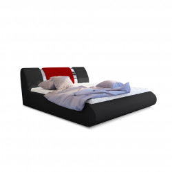 Gulta ar gultas veļas kasti Flavio Soft 11, 180x200, melnā krāsā