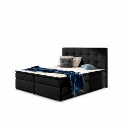 Kontinentālā gulta Inez 180X200, melna, audums Soft 11