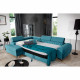 Stūra dīvāns-gulta Laurence, tumši zila