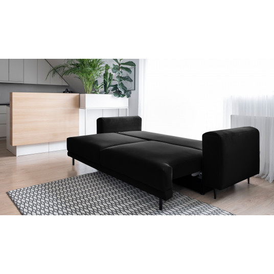 Dīvāns-gulta Dalia ar gultas veļas kasti melna, Velvetmat 10