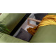 Dīvāns-gulta Elise ar gultas veļas kasti zaļā krāsā, Loco 33