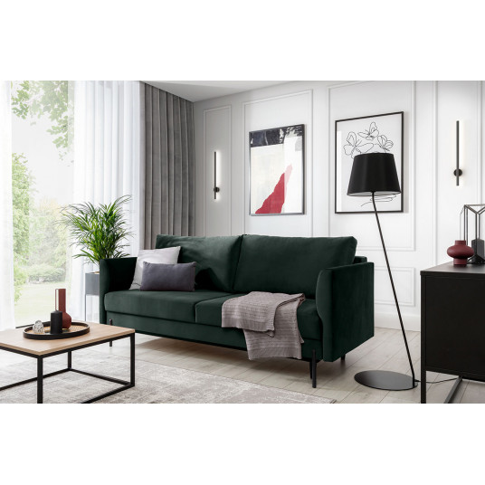 Dīvāns-gulta Revi ar gultas veļas kasti zaļa, Loco 35