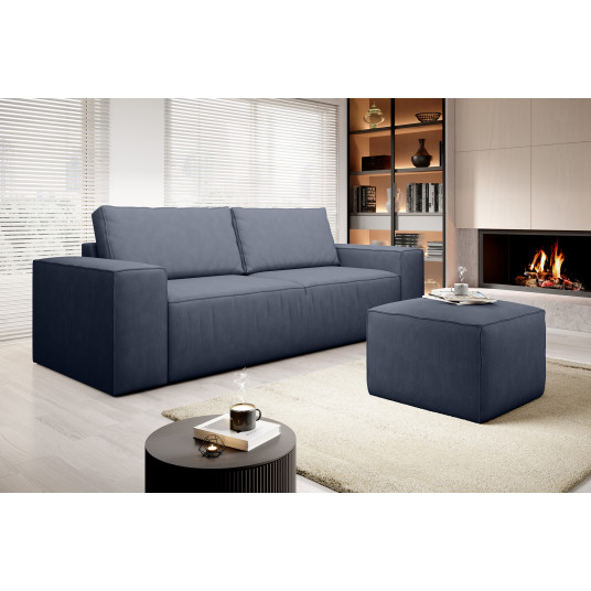 Dīvāns-gulta Silla ar gultas kasti zilā krāsā, Poco 40