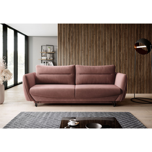 Dīvāns-gulta Silva ar rozā gultas kasti, Lux 24