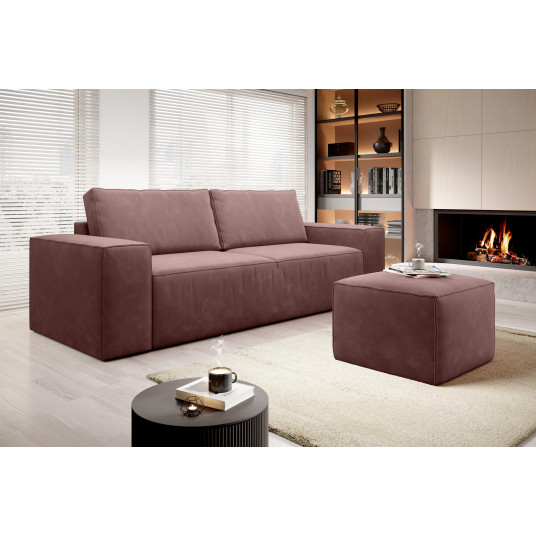 Dīvāns-gulta Silla ar rozā gultas kasti, Lux 24