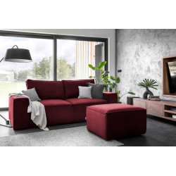 Dīvāns-gulta Silla ar gultas veļas kasti sarkanā krāsā, Loco 25