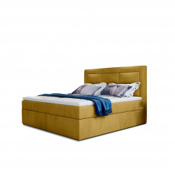 Kontinentālā gulta ar gultas kasti Vivre 160x200, dzeltena, audums Monolith 48