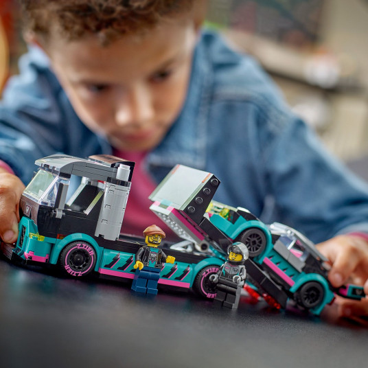 LEGO® 60406 City Race auto un automašīnu transportēšanas kravas automašīna
