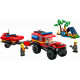 LEGO® 60412 City 4x4 ugunsdzēsēju mašīna ar glābšanas laivu