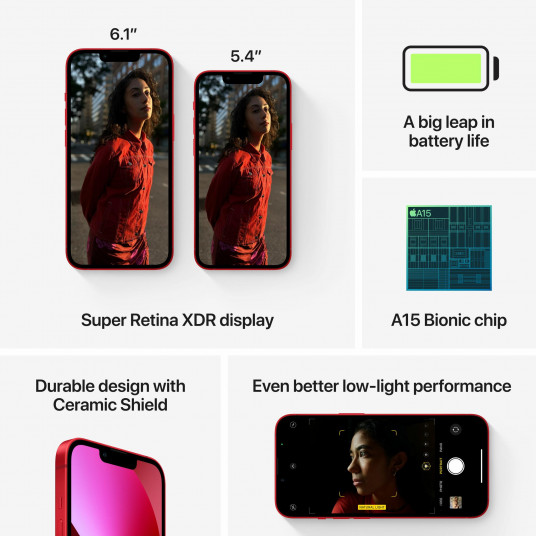 Viedtālrunis Apple iPhone 13 Mini 256GB  Red