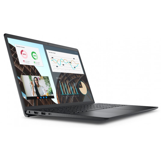 Dell Vostro 15 3530 melns, 15,6 collas, WVA, FHD, 1920 x 1080, pretatspīduma, Intel Core i3, i3-1305U, 8 GB, SSD 512 GB, Intel UHD grafikas, bez optiskā diskdziņa, Windows 11 Pro, 82. , Tastatūras valoda angļu, Tastatūras aizmugurgaismojums, Garantija 36 