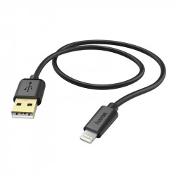 Kabelis USB->Lightning Hama 1,5m zelta spraudnis, melns