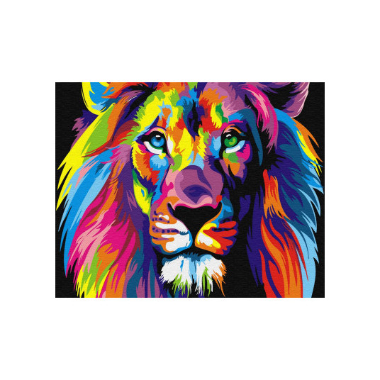 Glezniecība pēc cipariem Varavīksnes lauva 40x50