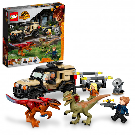 LEGO 76951 Jurassic World Pyroraptor un Dilophosaurus transporteris
