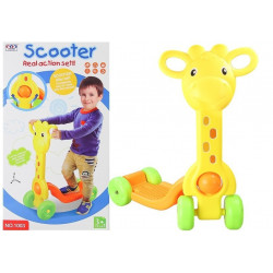 Bērnu skrejritenis ar 4 riteņiem, žirafe, dzeltens