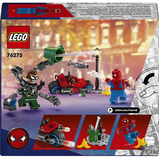 LEGO® 76275 Marvel motociklu iedzīšana: Zirnekļcilvēks pret ārstu astoņkājiem