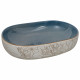Izlietne, bēša un zila, 59x40x14cm, keramika, ovāla