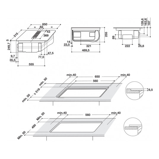 Plīts virsma Whirlpool WVH 1065B F KOMPLEKTS