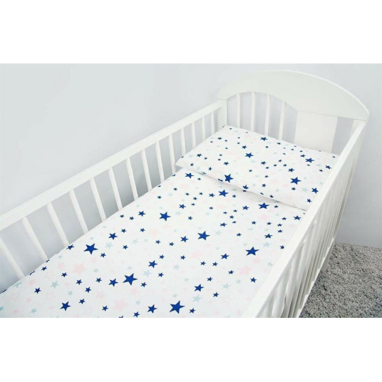 Divdaļīgs gultas veļas komplekts - zvaigznes, 120x90 40x60