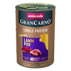 GranCarno Single Protein Supreme, konservēta suņu barība ar jēra gaļu 400 g