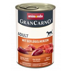 Grancarno pieaugušo konservi pieaugušiem suņiem ar putnu sirdīm 400 g