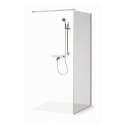 Bezrāmju dušas siena EMA 90cm, caurspīdīgs stikls, hroms