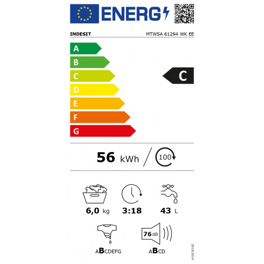 Veļas mašīna INDESIT MTWSA 61294 WK EE