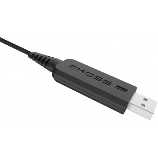 Koss CS300 USB sakaru austiņas, uzliekamas, vadu, mikrofons, melnas